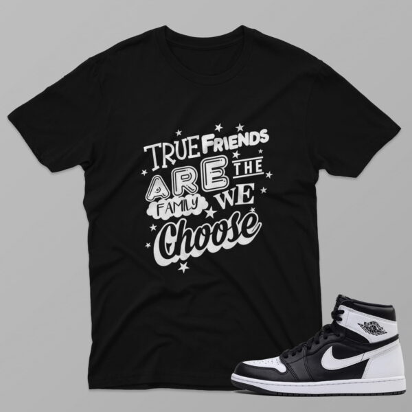 AJ1 Black White – Friends – Black T-Shirt