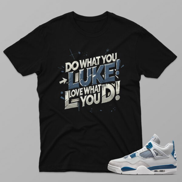 AJ4 Military Blue – Luke – Black T-Shirt