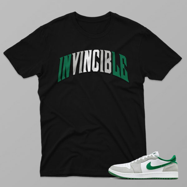 AJ1 Pine Green – Invincible – Black T-Shirt