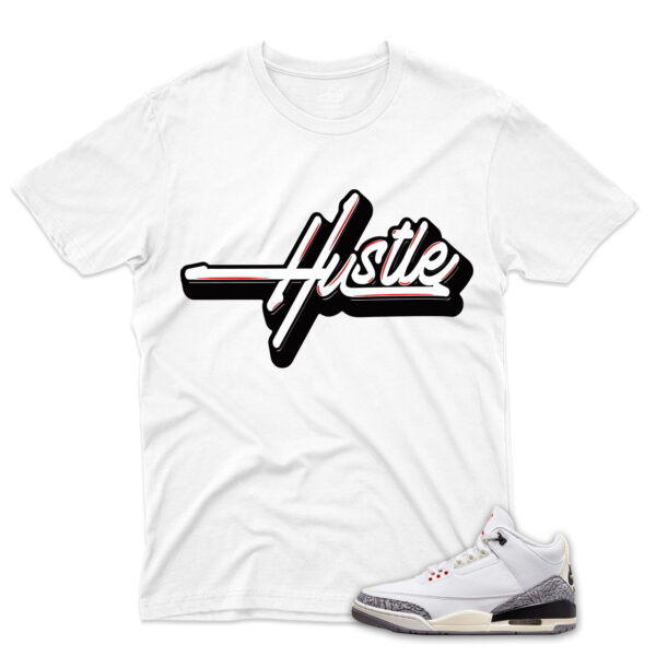 AJ3 White Cement Reimagined - Hustle - White
