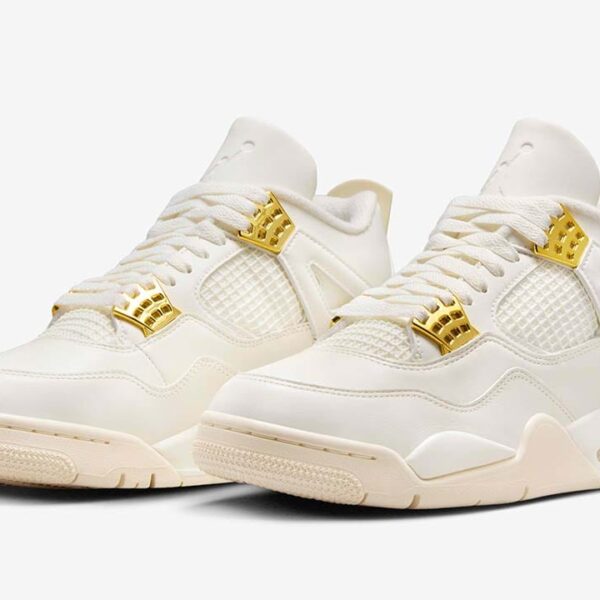 Jordan 4 Retro White Metallic Gold - W