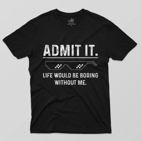 J1 Black and White T-Shirt - ADMIT IT - Black