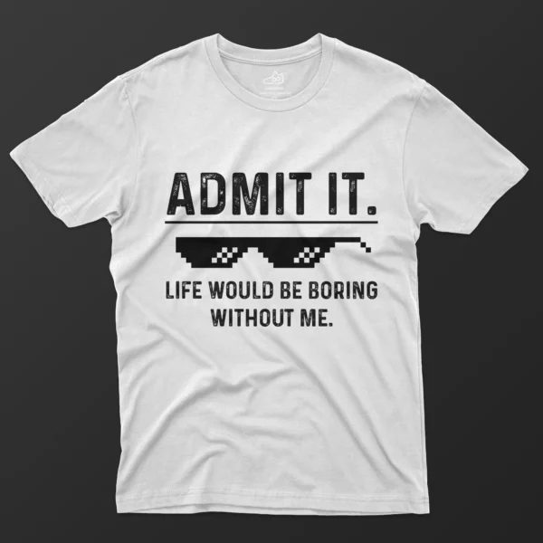J1 Black and White T-Shirt - ADMIT IT - White