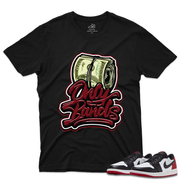 J1 Retro Low OG Black Toe - OnlyMoney T-Shirt - Black