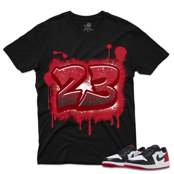 J1 Retro Low OG Black Toe - No23 T-Shirt - Black