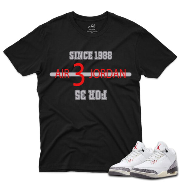 J3 Retro White Cement Reimagined - T-Shirt Since Black