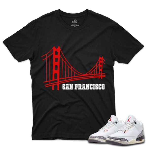J3 Retro White Cement Reimagined - T-Shirt San Black