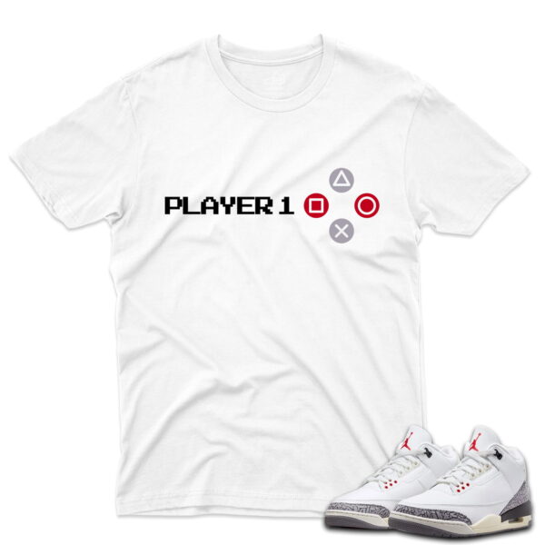 J3 Retro White Cement Reimagined - T-Shirt Player1 White