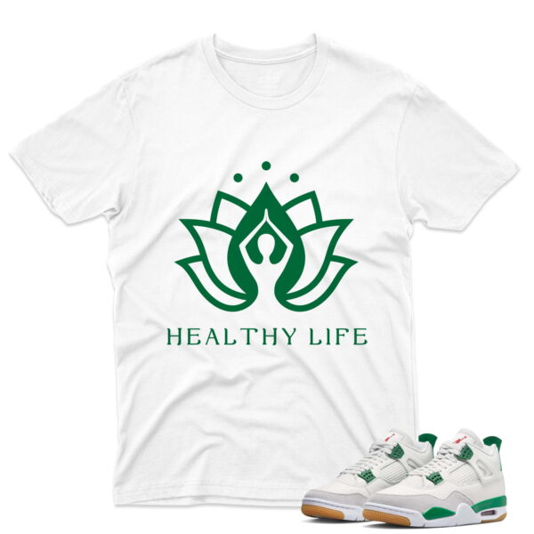 J4 Retro SB Pine Green - T-Shirt Healthy White