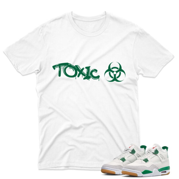 J4 Retro SB Pine Green - T-Shirt Toxic White
