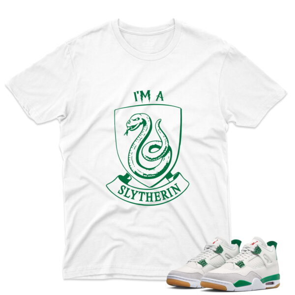 J4 Retro SB Pine Green - T-Shirt Slytherin White