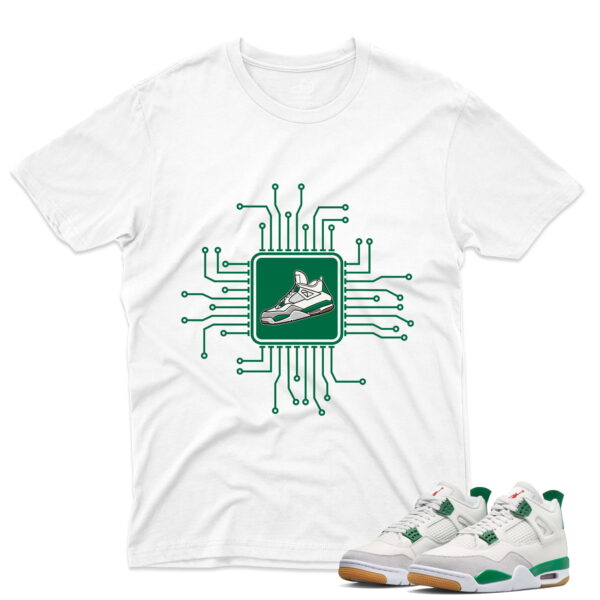 J4 Retro SB Pine Green - T-Shirt Mainboard White