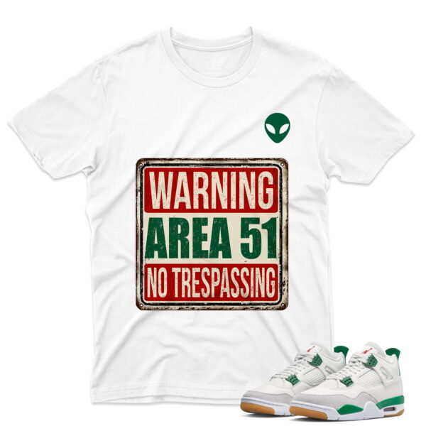 J4 Retro SB Pine Green - T-Shirt 51 White