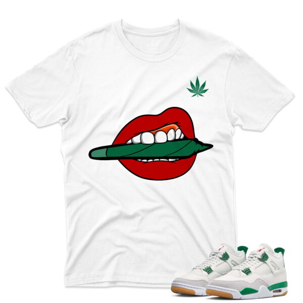 J4 Retro SB Pine Green - T-Shirt Cigar-Lip White