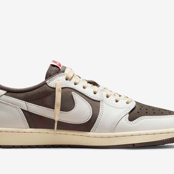 Jordan 1 Low x Travis Scott Sail and Ridgerock Reverse Mocha - Image 3