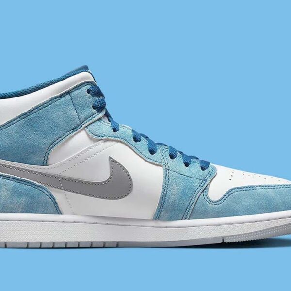 Jordan 1 Mid French Blue Fire Red - Image 3
