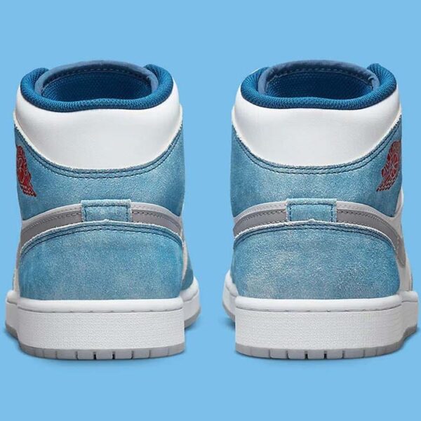 Jordan 1 Mid French Blue Fire Red - Image 4