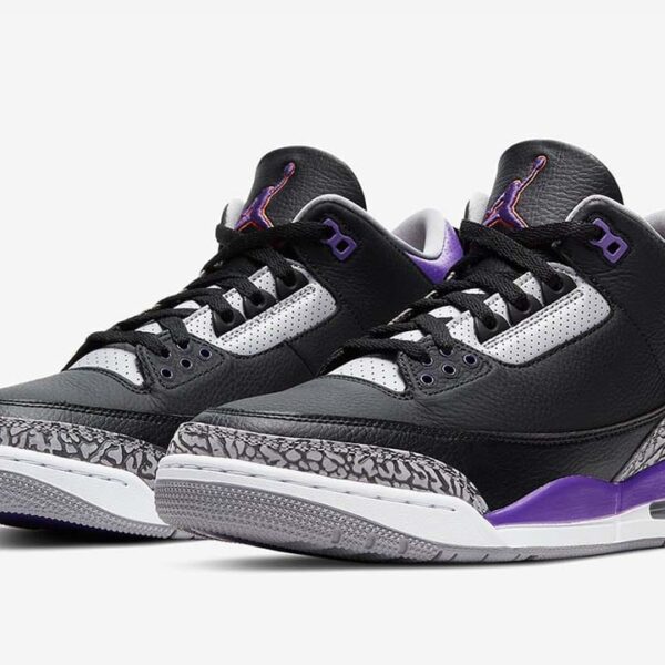 Jordan 3 Retro Black Court Purple