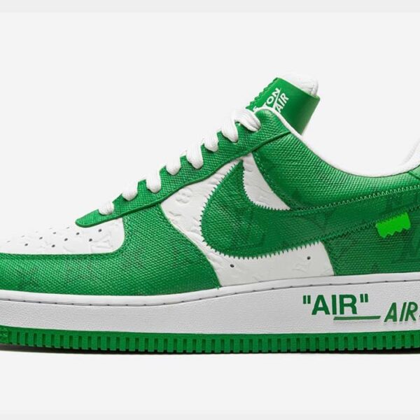 LV x Air Force 1 Low By Virgil Abloh White Green - Image 6