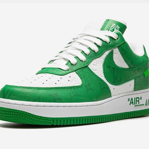 LV x Air Force 1 Low By Virgil Abloh White Green - Image 5