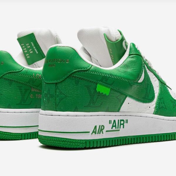 LV x Air Force 1 Low By Virgil Abloh White Green - Image 3