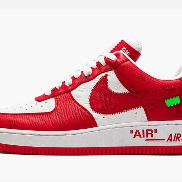 LV x Air Force 1 Low By Virgil Abloh White Red - Image 2