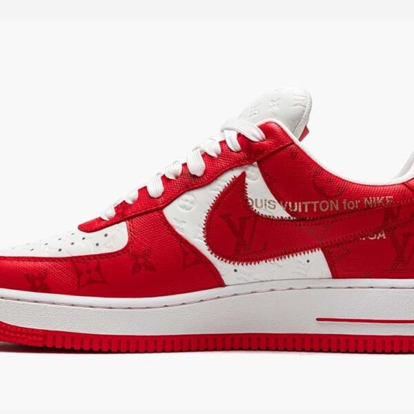 LV x Air Force 1 Low By Virgil Abloh White Red - Image 4