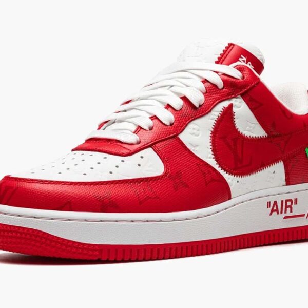 LV x Air Force 1 Low By Virgil Abloh White Red - Image 5