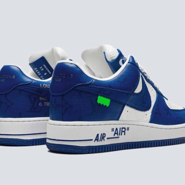 LV x Air Force 1 Low By Virgil Abloh White Royal - Image 2