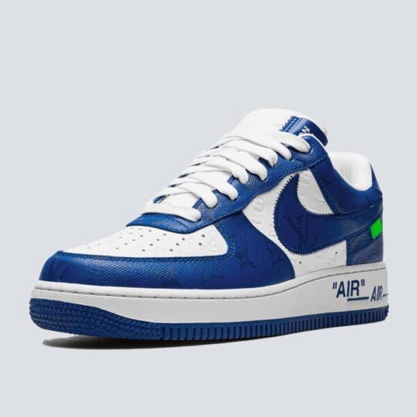 LV x Air Force 1 Low By Virgil Abloh White Royal - Image 4
