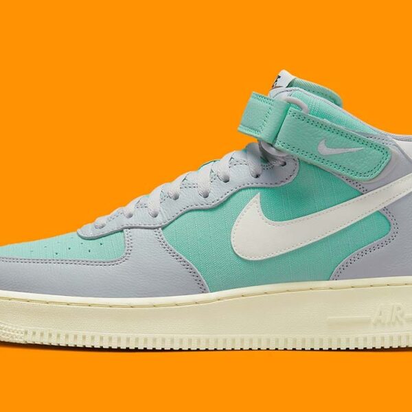 Nike Air Force 1 Mid '07 LX Grey Fog Enamel Green - Image 2