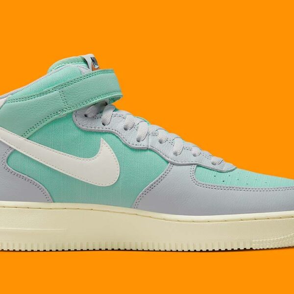 Nike Air Force 1 Mid '07 LX Grey Fog Enamel Green - Image 3