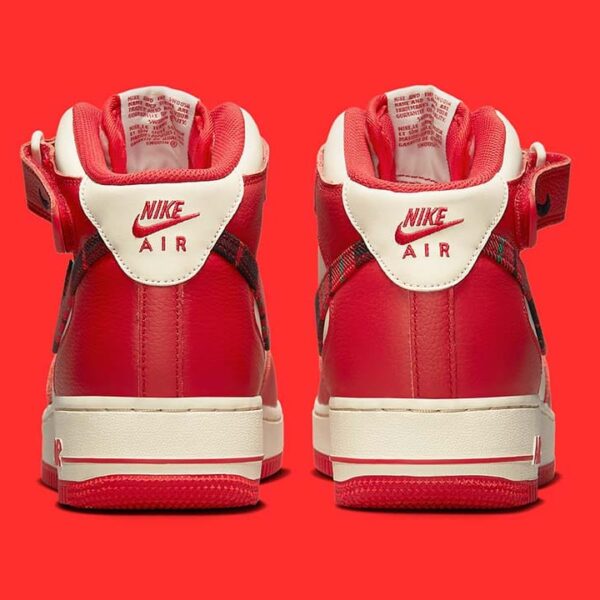 Nike Air Force 1 Mid '07 LX Plaid Cream Red - Image 4