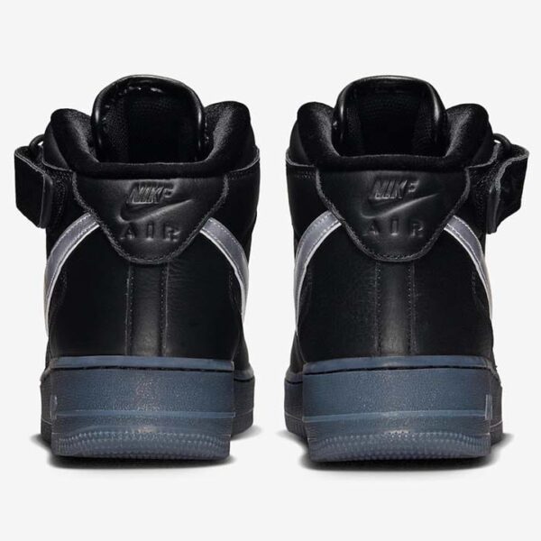 Nike Air Force 1 Mid Prm Black Metallic Silver - Image 4