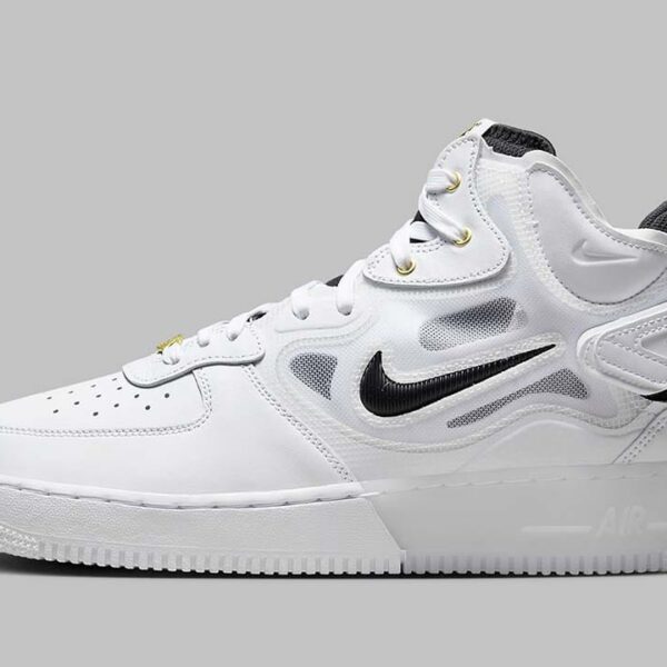 Nike Air Force 1 Mid React 40th Anniversary White Black - Image 2