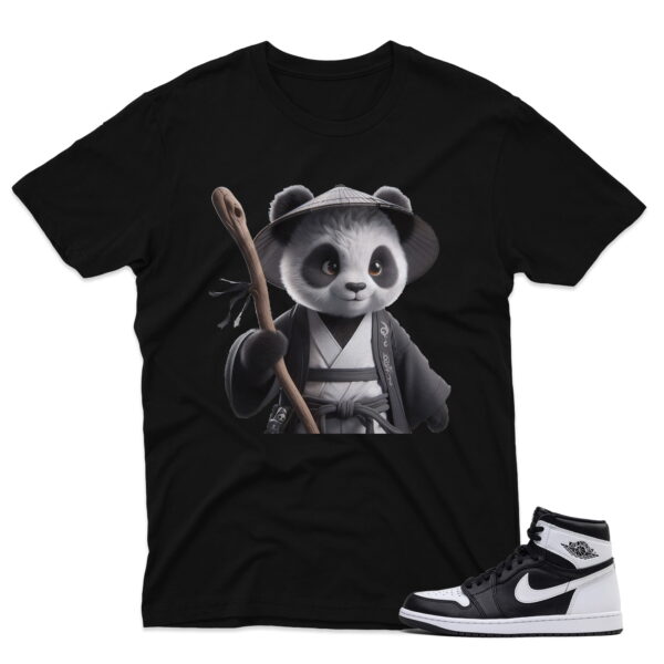 AJ1 Black White – Panda – Black T-Shirt